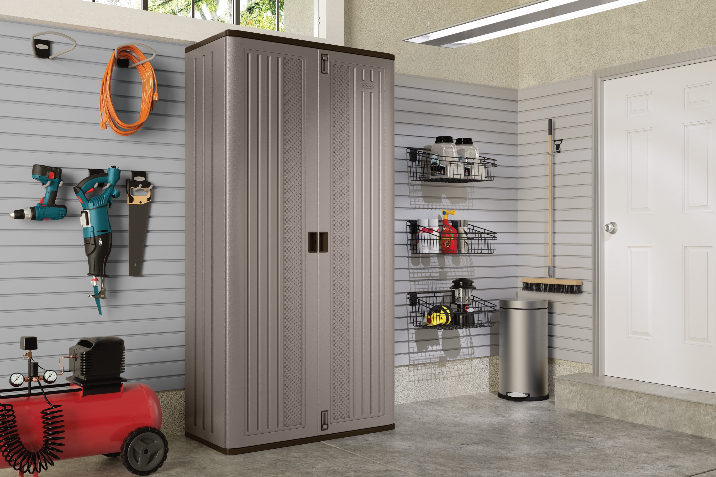 Suncast mega tall utility storage cabinet discount