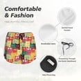 thumbnail image 4 of Yiaed Cute Cartoon Cat Print Women's Running Shorts with Liner 3 Zipper Pockets Elastic Workout Athletic Gym Yoga Shorts-XX-Large, 4 of 7