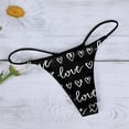 thumbnail image 4 of Charmgo Thongs for Women Clearance, Valentines Day Thong Panties Womens Low Rise Lace Panties Comfy Thongs, Womens Underwear, G String Thongs for Women Black, 4 of 5