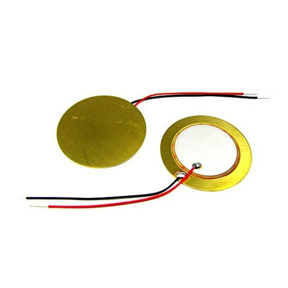 27mm Piezoelectric Disk Element Piezo Sound Sensor Pickups with 2" Wires - 2 Pack