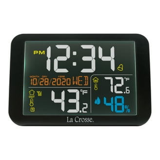 La Crosse Technology Color Weather Station With Bluetooth Speaker & USB Port – Atomic Clock, Forecast, Color-Changing Light