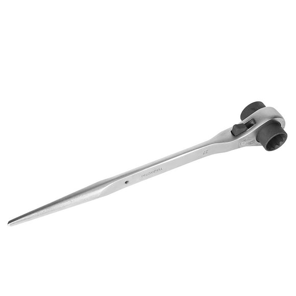 TU JW2730 Scaffold Spud Wrench, Chrome Vanadium Steel Ratchet Wrench Pointed Tail Spanner 27 X 30mm, Ratchet Spanner Ratcheting Socket Wrench Tool, Repair Tool