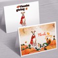 thumbnail image 3 of Happy Thanksgiving Whippet with Turkey Pumpkins Autumn Vibes 7x5in Folded Greeting Card Dog Lover Single Note Card with Envelope - 12018, 3 of 5