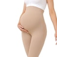 thumbnail image 3 of qolati Womens Maternity Leggings Over The Belly Pregnancy Tights Pants Casual High Waisted Yoga Workout Activewear Khaki L, 3 of 6