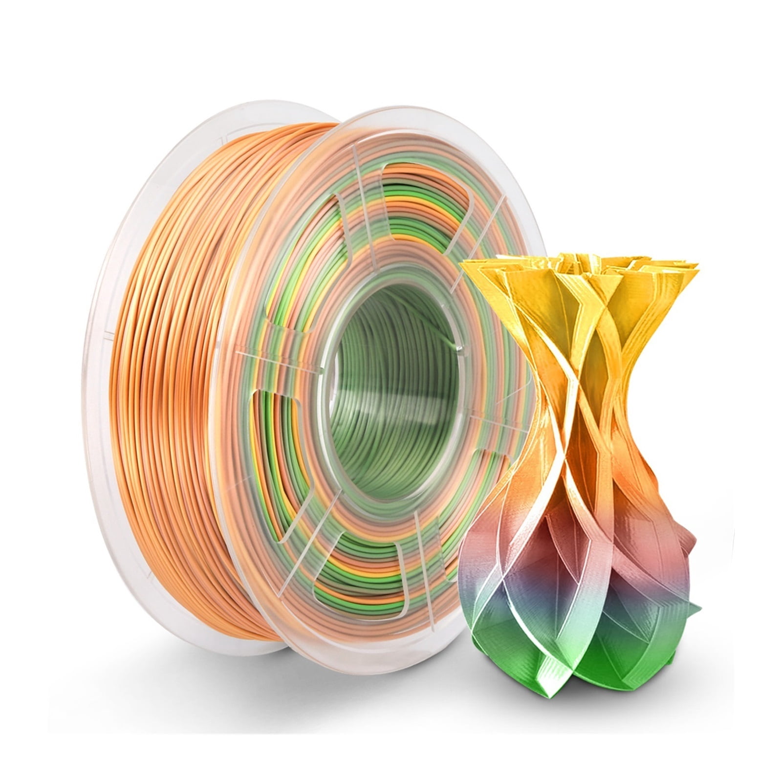 Creative 3D Silk Rainbow Filament 1.75mm 1kg 3D Printer Bright 2 Colors Silk PLA Filament Silk Texture 3D Material ,Compact Design