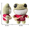 thumbnail image 3 of Rana verde de pie de 11,8 pulgadas, peluche de almohada, muñeco de peluche corto, peluche suave con suéter y mochila para niños, 3 of 5
