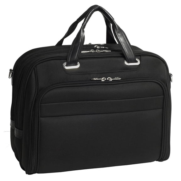 McKlein SPRINGFIELD, Checkpoint-Friendly Laptop Briefcase, Tech-Lite Ballistic Nylon, Black (76595)
