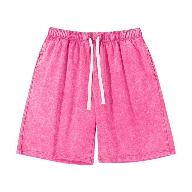 AherBiu Women Shorts Summer Casual High Waisted Drawstring Wide Leg Loose Solid Color Knee Length Shorts