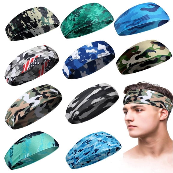 Women Fashion Sweat Bands - Sweatbands for Men - Sports Headbands for Women Workout - Athletic Headbands for Mens Boy Girts Bandana #02D