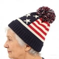 thumbnail image 3 of Winter Thermal Knit Hat for Men Women, Warm Lined Beanie Cap with USA Flag Design and Pom-Pom Top, Cozy Bobble Hat for Cold Weather, Skiing, Hiking and Outdoor Sports, 3 of 5