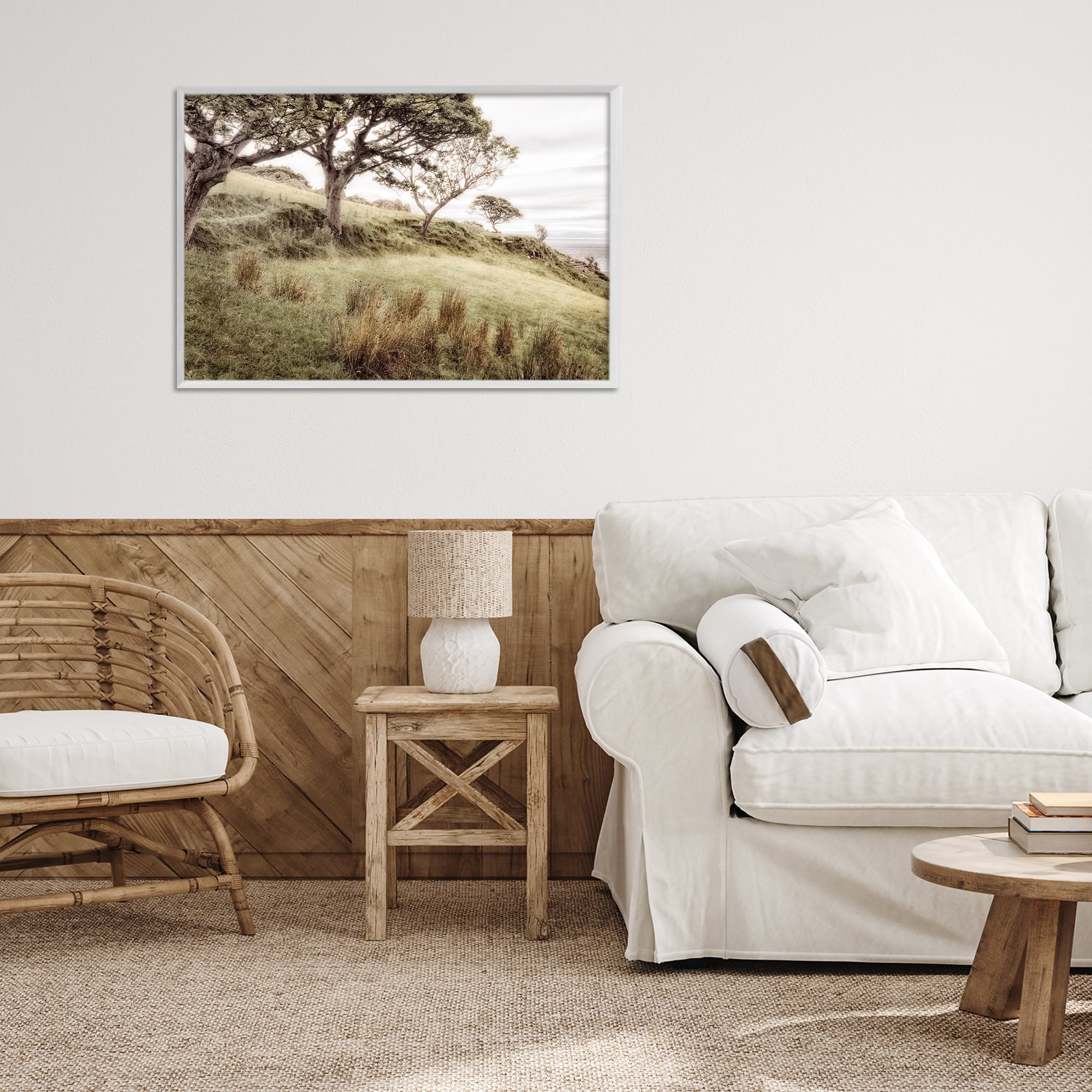 Stupell Industries Irish Hillside Landscape White Framed Giclee Art, design by Andy Amos