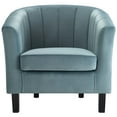thumbnail image 3 of Modway Prospect Channel Tufted Performance Velvet Armchair in Light Blue, 3 of 6