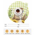thumbnail image 6 of 13 Inch Round Placemats Set of 6, Groundhog Day Non Slip Heat Insulation PP Table Mats, Yellow Plaid Sunflower Spring Floral Washable Place Mats for Kitchen Dining Party Table Decor, 6 of 7