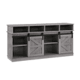 thumbnail image 2 of Dovelina TV Stand with Sliding Barn Door, 65” TV Entertainment Center, Grey, 2 of 12