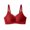 Wine, variant on Ohufall Women's Bra V Neck Lace Trim with Fine Strap Bras Wirefree Smooth Cup Everyday Underwear 32A/B/C-38A/B/C