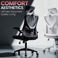 thumbnail image 6 of Ultifit Adult Farbic Adjustable Headrests and Adjustable Armrests Ergonomic Office Chairs Gray 300lbs, 6 of 10
