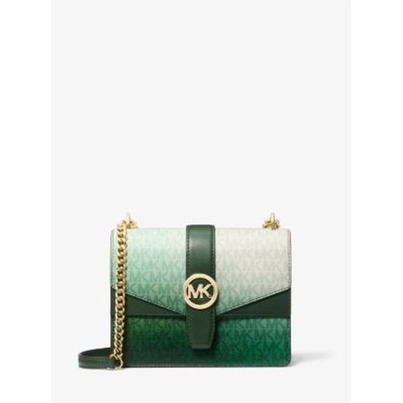 Michael Kors Outlet Greenwich Small Ombré Signature Logo Crossbody Bag - Moss Multi