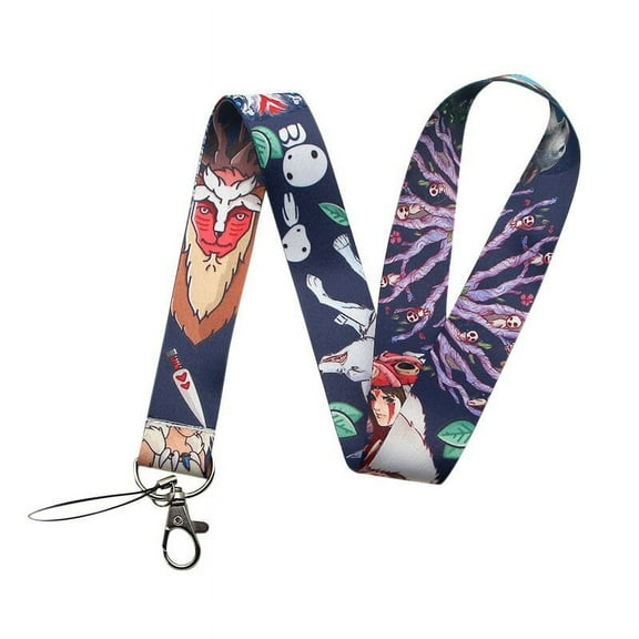 Anime Source Princess Mononoke Japanese Cartoon Series Lanyard Keychain Id Badge Holder
