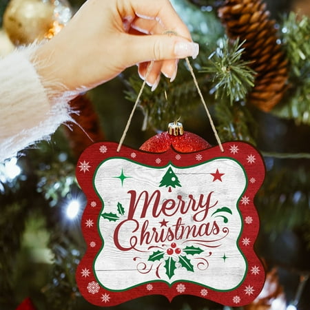 

Deyuer 1 Set Christmas Tree Listing Increase Atmosphere Novelty Non-fading Decorate Weather Resistant Letter Design Hanging Listing for Gifts