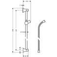 thumbnail image 4 of Hansgrohe Unica Wallbar Classic, 24" in Chrome, 4 of 4