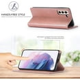 thumbnail image 6 of Case for Samsung Galaxy S22 5G, Vintage Classic Matte Leather Wallet Case Flip Notebook Style Cover with Magnetic Closure Kickstand Card Slots - Rose Gold, 6 of 16