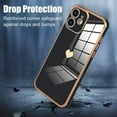thumbnail image 3 of Compatible with iPhone 12 Case Love Heart Plating Four Corner Luxury Elegant Case Camera Protector Soft TPU Shockproof Protective Corner Back Cover iPhone 12 Case -Black, 3 of 11