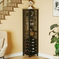 VECELO Freestanding Wine Rack with Mesh Door, 18 Bottles Storage ...