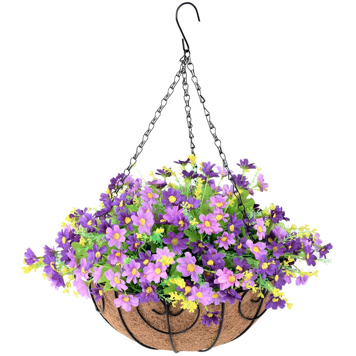 Artificial Hanging Flowers in Basket Outdoor Indoor Patio Lawn Garden ...