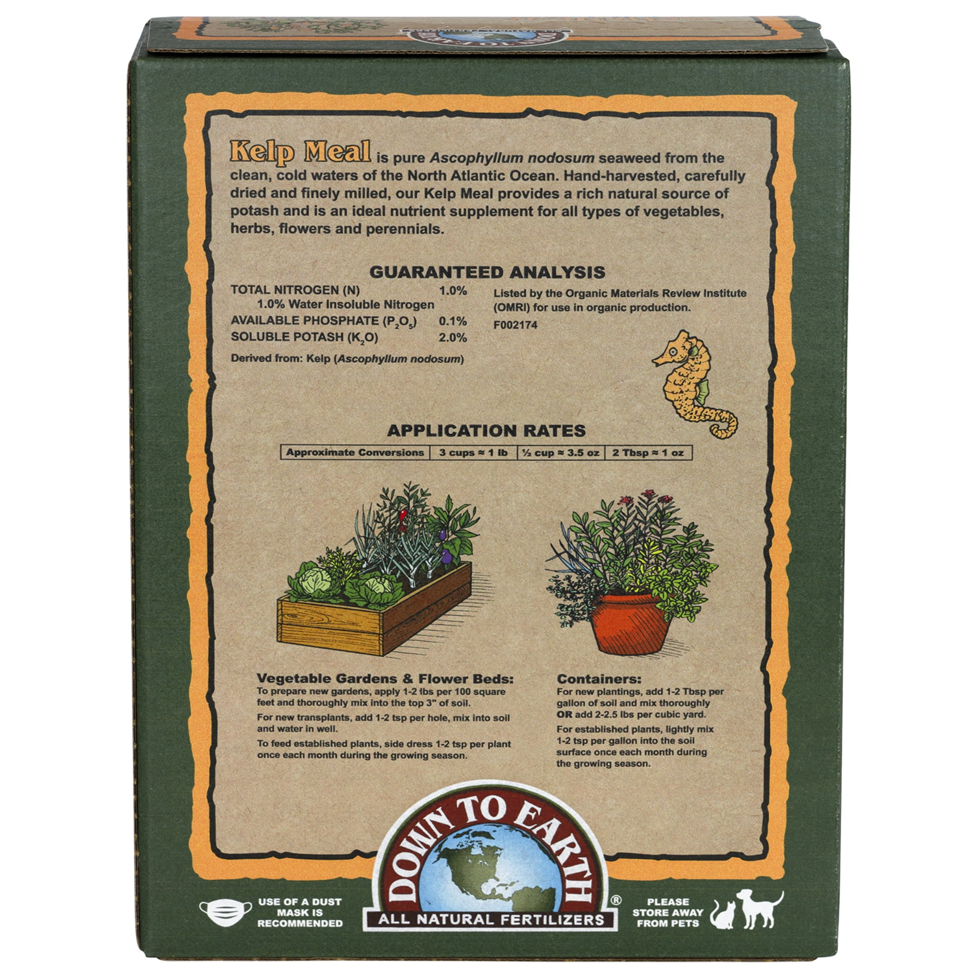 BFG Supply Kelp Meal Natural Fertilizer - 1-0.1-2 NPK, Slow Release - 4 Lb — Outdoor & Indoor Plant Use, Easy Application