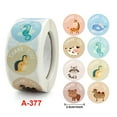 thumbnail image 3 of CAROOTU Kids Cartoon Animal Sticker Roll 500-Count Stickers Round Teacher Encouragement, 3 of 6