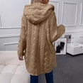 thumbnail image 3 of Aellinatey Women's Wool Jacket Button-Down Jacket Hooded Side-Open Cardigan Jacket, 3 of 20