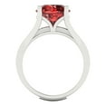 thumbnail image 4 of Clara Pucci 14K White Gold Round Cut 3Ct Natural Garnet Engagement Ring + Matching Band - Luxury Box Included, 4 of 7