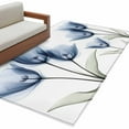 thumbnail image 2 of Blue Tulips Floral 3x5 Area Rugs, Spring Farmhouse Elegant Flowers Non-Skid Rubber Backing Large Rectangle Rugs - Living Room Bedroom Home Office, Indoor Floor Mat Carpets Washable Rug, 2 of 9