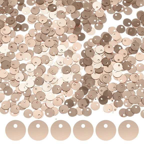 Uxcell 4-Pack 6 mm Flat Round Loose Sequins Paillettes for Crafts for DIY Projects/Sewing [Champagne]