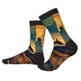 thumbnail image 2 of Xecao Sunset Desert Journey Print Crew Socks for Men and Women, Men's Soft Moisture-wicking Sock, 2 of 7