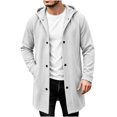 thumbnail image 6 of Men's Winter Pockets Coat Solid Color Hooded Coats Long Sleeve Jacket Outwear for Man, 6 of 8