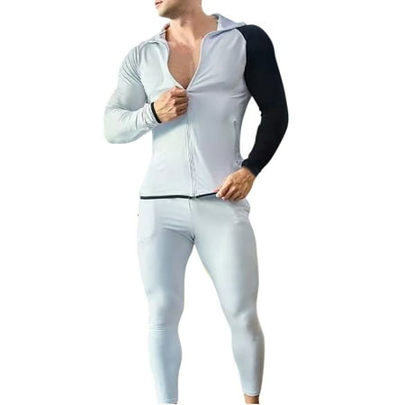 

ketyyh-chn99 White White Scrubs For Men Set Men s Jogging Tracksuit 2 Piece Athletic Outfit Hoodie Sports Sweatsuit Pullover Suit Sets