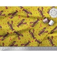 thumbnail image 2 of Soimoi Polyester Crepe Fabric Dot & Lobster Ocean Print Sewing Fabric Yard 52 Inch Wide, 2 of 3