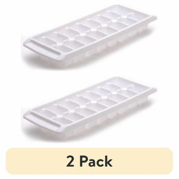 Quick Release Ice Cube Tray, Plastic, White, Rectangular