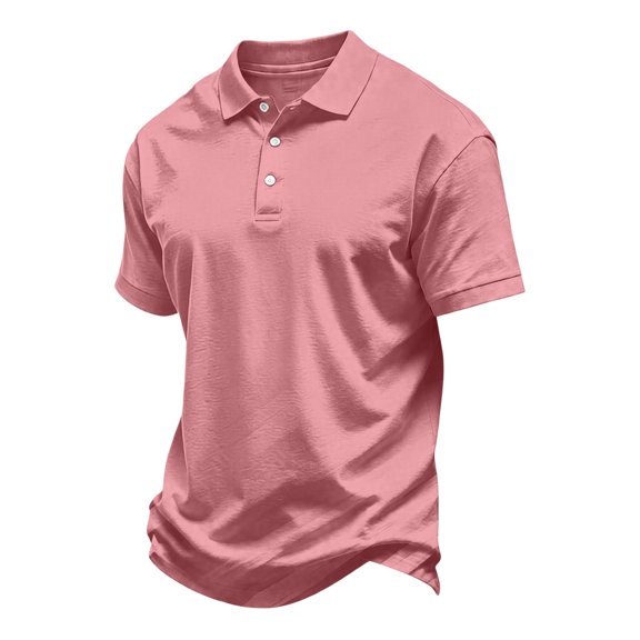 Fabrcox Polo T Shirts for Men Short Sleeve Button Up Mens Collared Shirt Lightweight Casual Athletic Sports Business Golf Shirts Men Red XXXL