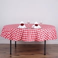 thumbnail image 4 of BalsaCircle 90" Gingham Checkered Polyester Tablecloth Red and White, 4 of 4