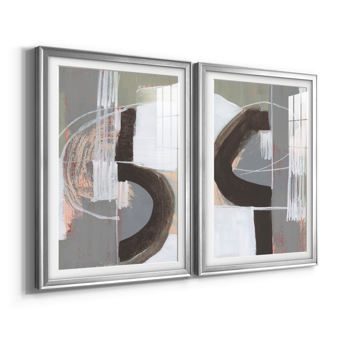 Wexford Home Arching Neutrals III Premium Framed Print, 22.5" x 30.5" - Ready to Hang, Silver (Set of 2)