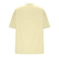 thumbnail image 4 of ShomPort Womens Summer Tops Short Sleeve V Neck Comfy Loose ted T-Shirts Solid Color Pullover Casual Tee Basic Tops (X-Large, Yellow), 4 of 5