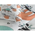 thumbnail image 3 of Ambesonne Sloth Quilted Coverlet 3 Pcs, Sloths on Branches, King Size, Pale Blue Orange Black, 3 of 4