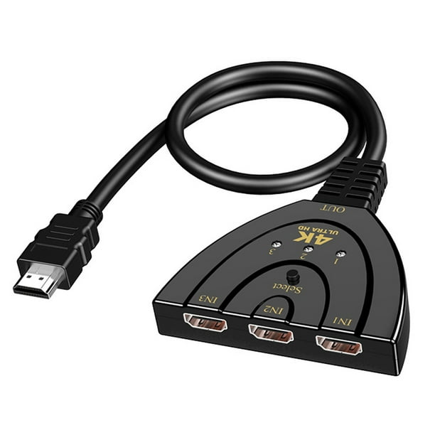 3 puertos Splitter HW-4K301X en 1 Out Mini 4K Cable cubo para HDTV