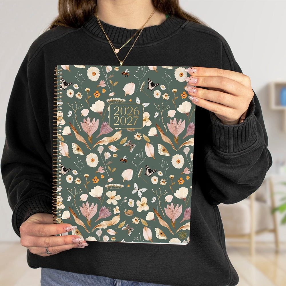 bloom daily planners 2026-2027 Academic Planner, 13 Month Monthly & Weekly, 8.5" x 11" Soft Cover, Stickers Included, Butterfly Garden