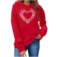 thumbnail image 4 of Valentines Day Hoodies for Women Casual Loose Pullover Sweatshirts Long Sleeve Red Sweater Tops with Pockets, 3XL, 4 of 7
