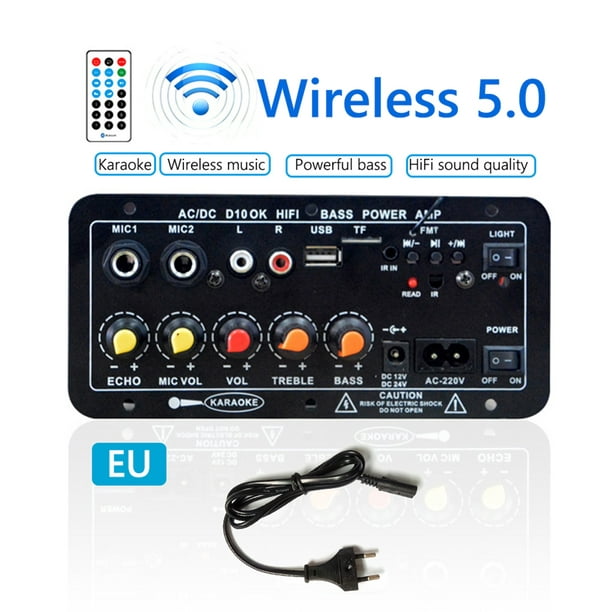 Ampli Amplificateur de voiture audio, support Bluetooth / MP3 / USB / FM /  carte SD avec télécommande, prise US