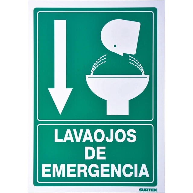 Letrero Lava Ojos De Emergencia Proteccion Civil 1 Pz Surtek SES7