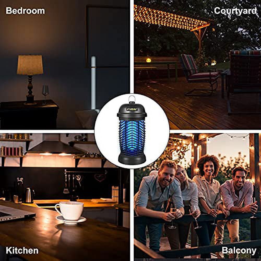FVOAI Bug Zapper Outdoor, Electronic Mosquito Zapper Insect Trap for Outdoor and Indoor, Mosquito Killer Fly Trap for Patio (Black)